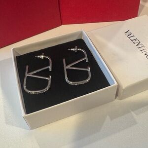 Valentino Metallic Silver Earrings